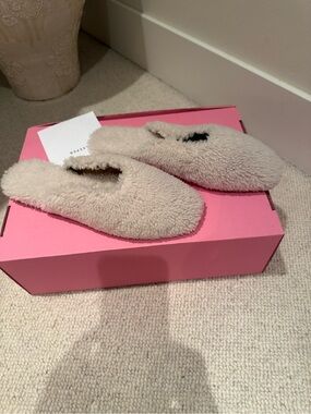 Plush Cream Sherpa Slip-On Mules for Women